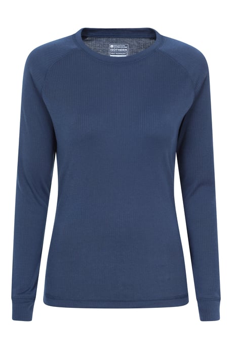 'Talus' Women's Long Sleeve Top Quick Dry Round Neck Thermal Base Layer Navy - Image 1
