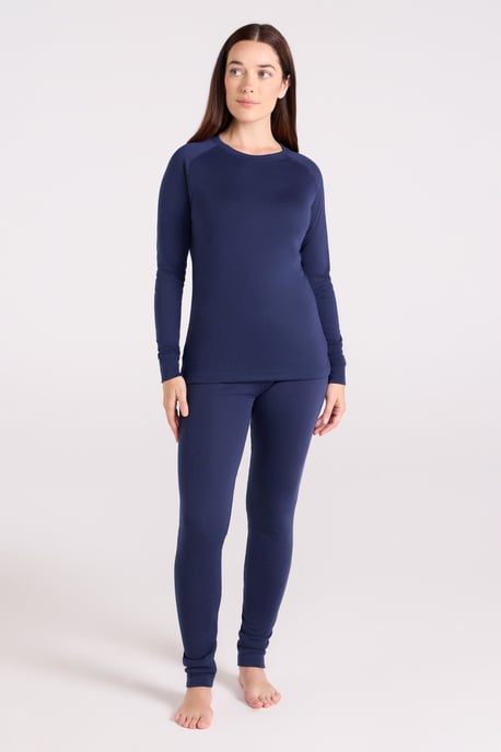 'Talus' Women's Long Sleeve Top Quick Dry Round Neck Thermal Base Layer Navy - Image 3