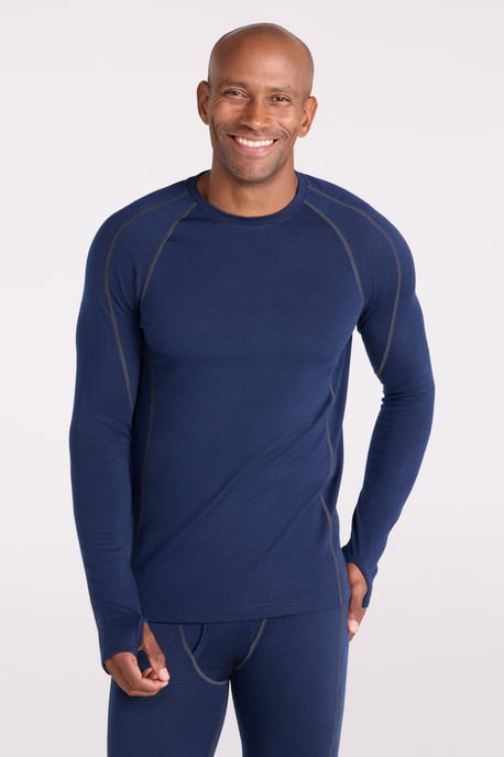 'Asgard' Men's Merino Top & Pant Set Quick Drying Walking Skiing Activewear Dark Blue - Image 3