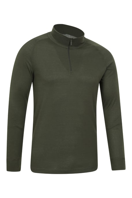 'Talus' Men's Base Layer Top Long Sleeve Zip Neck Comfy Thermal Sweater Khaki - Image 6