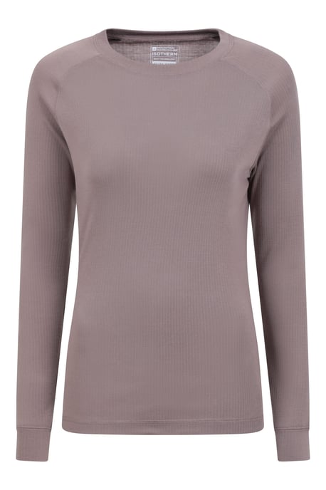 'Talus' Women's Long Sleeve Top Quick Dry Round Neck Thermal Base Layer Beige - Image 5