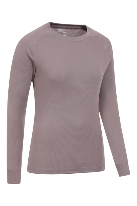 'Talus' Women's Long Sleeve Top Quick Dry Round Neck Thermal Base Layer Beige - Image 6