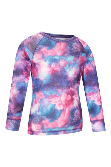 'Talus' Printed Kids Top & Pant Quick Wicking Warm Base Layer Set Purple - Image 3