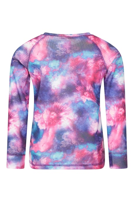 'Talus' Printed Kids Top & Pant Quick Wicking Warm Base Layer Set Purple - Image 4