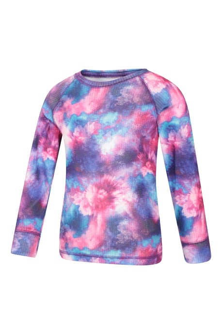 'Talus' Printed Kids Top & Pant Quick Wicking Warm Base Layer Set Purple - Image 5