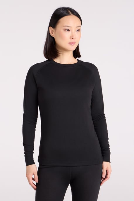 'Talus' Women's Long Sleeve Top Quick Dry Round Neck Thermal Base Layer Black - Image 2