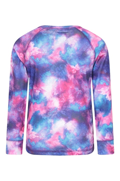 'Talus' Printed Kids Top & Pant Quick Wicking Warm Base Layer Set Purple - Image 4