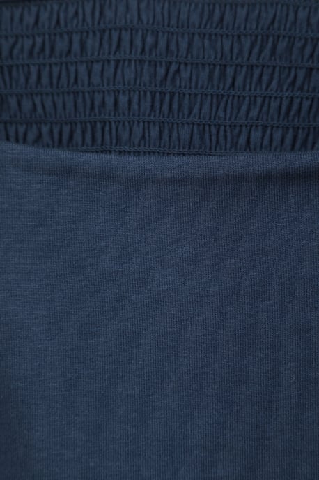 'Verona' Women's Broderie Sleeve Top with Ruched Back Summer Casual Blouse Navy - Image 5