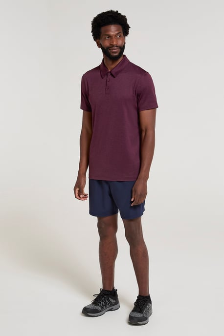'Deuce' Men's Polo IsoCool High Wicking Casual Summer T-Shirt Burgundy - Image 2