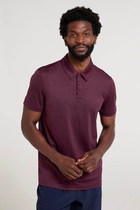 'Deuce' Men's Polo IsoCool High Wicking Casual Summer T-Shirt Burgundy - Image 3