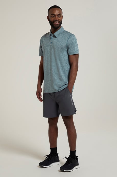 'Deuce' Men's Polo IsoCool High Wicking Casual Summer T-Shirt Navy/Blue - Image 2