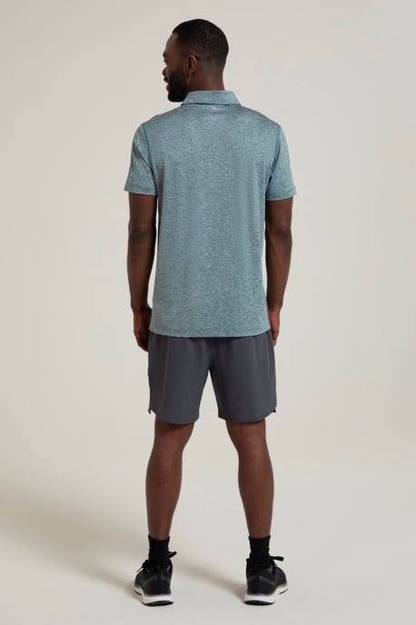 'Deuce' Men's Polo IsoCool High Wicking Casual Summer T-Shirt Navy/Blue - Image 3
