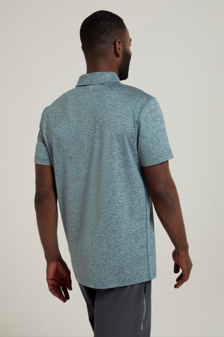 'Deuce' Men's Polo IsoCool High Wicking Casual Summer T-Shirt Navy/Blue - Image 4