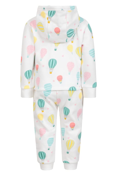 'Baby Cosy' Popper Set with Patch Pockets Lightweight Hoodie Comfy Joggers Cream - Image 3