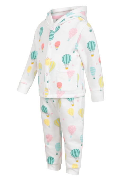 'Baby Cosy' Popper Set with Patch Pockets Lightweight Hoodie Comfy Joggers Cream - Image 4