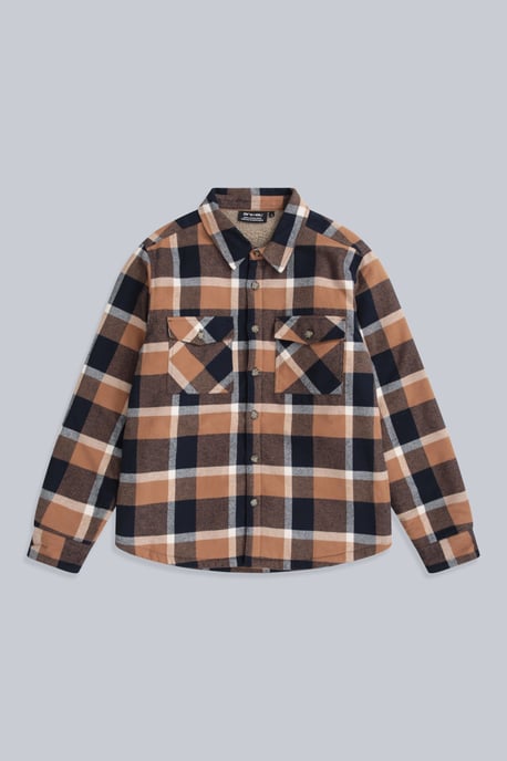 'Tide' Men's Shirt with Front Pockets Fleece Lined Warm Cosy Top Mustard - Image 6
