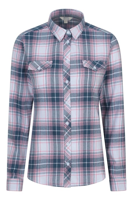 Women's Willow Brushed Flannel Shirt Long Sleeve Breathable Casual Top Off-White - Image 5