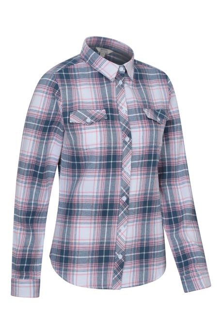 Women's Willow Brushed Flannel Shirt Long Sleeve Breathable Casual Top Off-White - Image 6