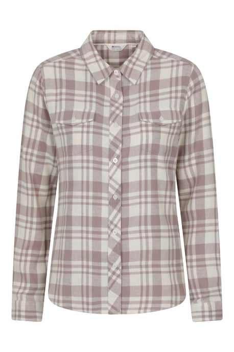 Women's Willow Brushed Flannel Shirt Long Sleeve Breathable Casual Top Beige - Image 2