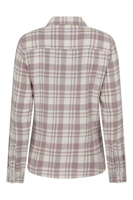 Women's Willow Brushed Flannel Shirt Long Sleeve Breathable Casual Top Beige - Image 4