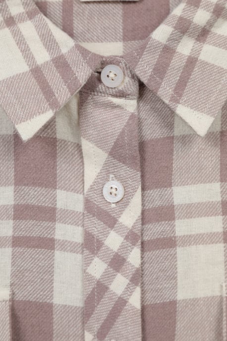 Women's Willow Brushed Flannel Shirt Long Sleeve Breathable Casual Top Beige - Image 6