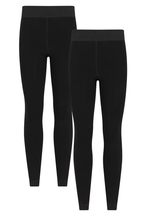 'Talus' Women's Thermal Gym Leggings Fleece Lined Warm Cosy Trousers - Pack of 2 Black - Image 1