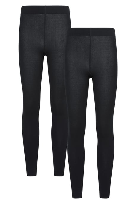 'Talus' Women's Thermal Brushed Leggings Warm Comfy Trousers - Pack of 2 Black - Image 1