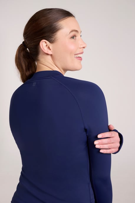 Women's Rash Vest Quick Drying Sun Protection Stretchy Swimming Top Navy - Image 3