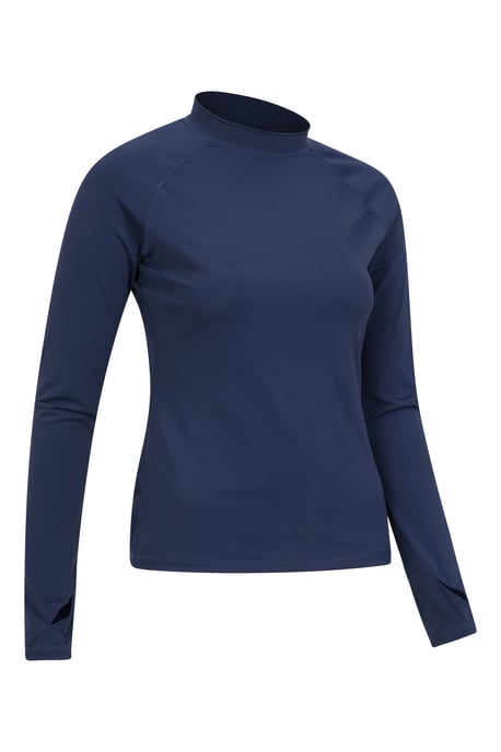 Women's Rash Vest Quick Drying Sun Protection Stretchy Swimming Top Navy - Image 4