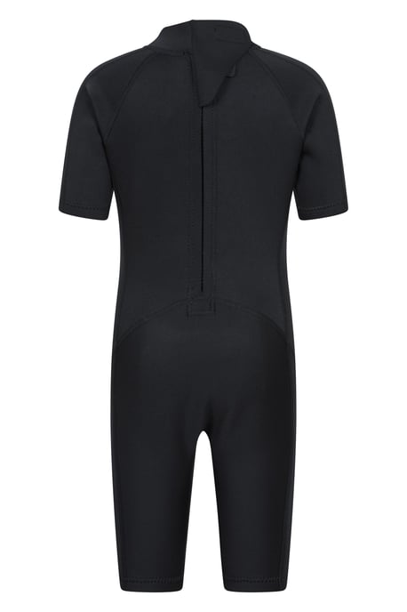 Kids Shorty Wetsuit Neoprene Fabric Flat Seams Surf Diving Swimwear Black - Image 3