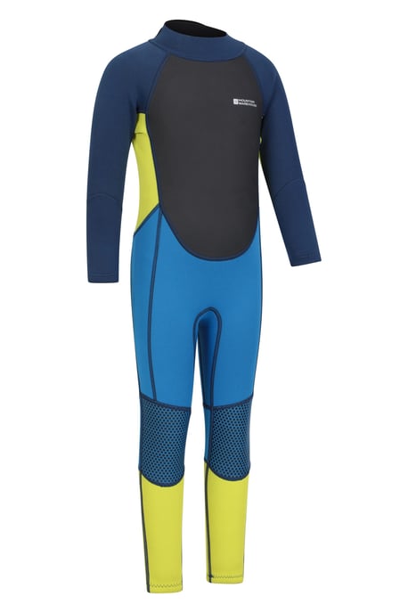 Kids Full Wetsuit Neoprene Fabric Sun Protection Surf Diving Swimwear Medium Blue - Image 2