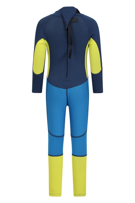 Kids Full Wetsuit Neoprene Fabric Sun Protection Surf Diving Swimwear Medium Blue - Image 3