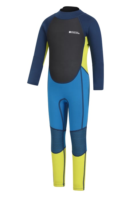 Kids Full Wetsuit Neoprene Fabric Sun Protection Surf Diving Swimwear Medium Blue - Image 4