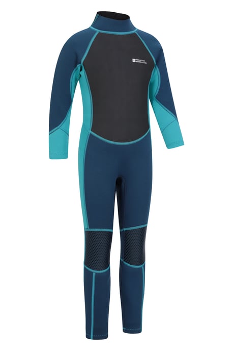Kids Full Wetsuit Neoprene Fabric Sun Protection Surf Diving Swimwear Teal - Image 3