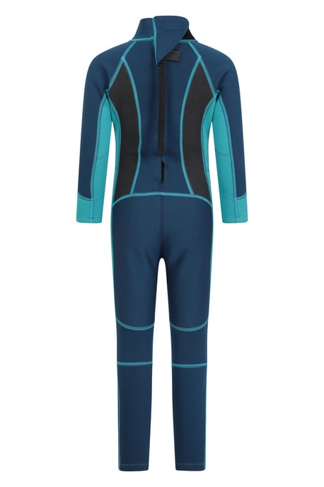 Kids Full Wetsuit Neoprene Fabric Sun Protection Surf Diving Swimwear Teal - Image 4