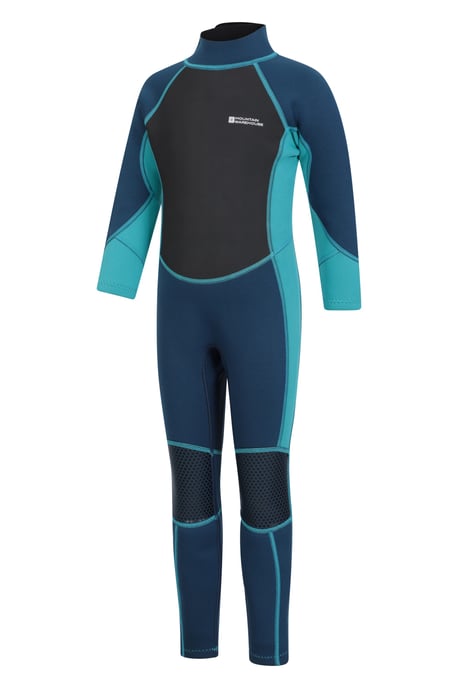 Kids Full Wetsuit Neoprene Fabric Sun Protection Surf Diving Swimwear Teal - Image 5