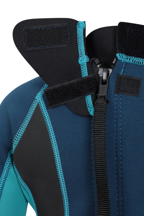 Kids Full Wetsuit Neoprene Fabric Sun Protection Surf Diving Swimwear Teal - Image 6