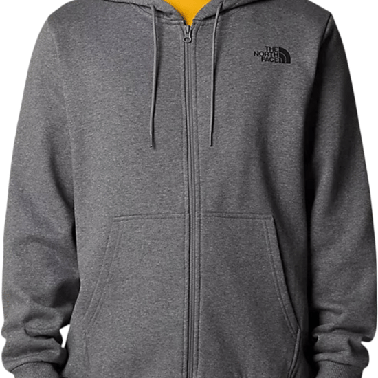 The North Face Mens Simple Dome Full Zip Hoodie Grey - Image 3