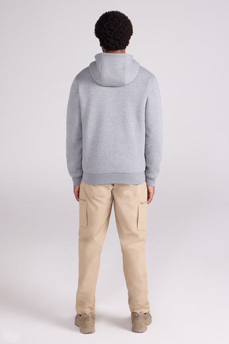'Dalton' Men's Hoodie with Zip Closure Borg Lined Casual Cosy Jumper Grey - Image 4