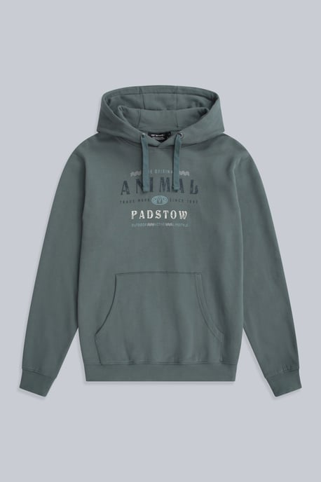 'River' Men's Padstow Regional Hoodie with Kangaroo Pocket Warm Cosy Pullover Green - Image 1