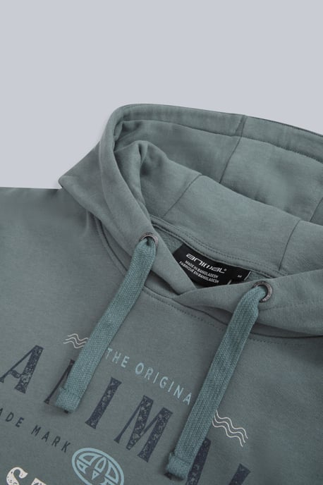 'River' Men's Padstow Regional Hoodie with Kangaroo Pocket Warm Cosy Pullover Green - Image 3