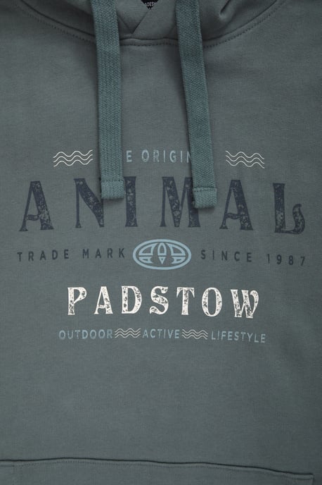 'River' Men's Padstow Regional Hoodie with Kangaroo Pocket Warm Cosy Pullover Green - Image 4