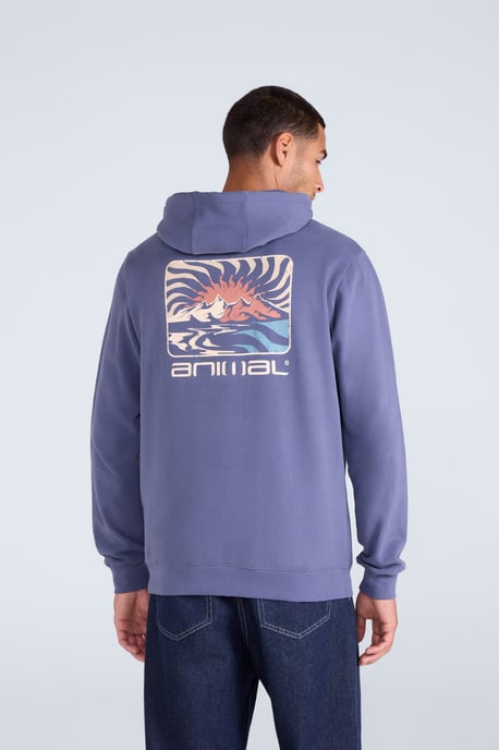 'River' Men's Hoodie Drawcord Adjustable Hood Cosy Pullover Blue - Image 2