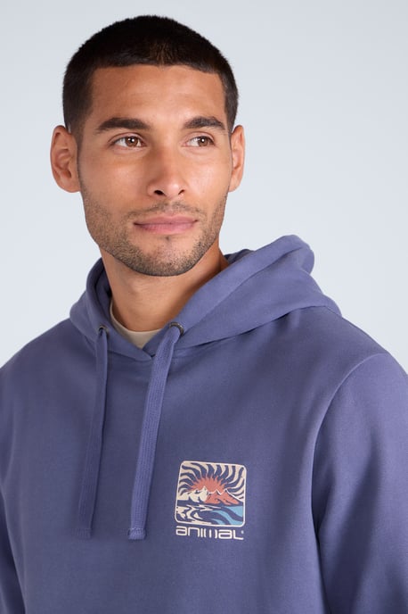 'River' Men's Hoodie Drawcord Adjustable Hood Cosy Pullover Blue - Image 3