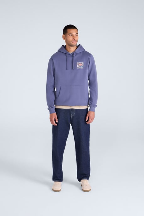 'River' Men's Hoodie Drawcord Adjustable Hood Cosy Pullover Blue - Image 4