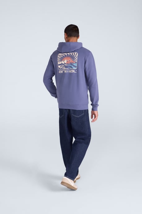 'River' Men's Hoodie Drawcord Adjustable Hood Cosy Pullover Blue - Image 5