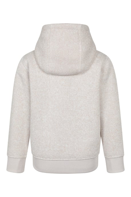 'Nevis' Kids Hoodie with Side Pockets Fur Lined Full Zip Winter Warm Jumper Ecru - Image 3