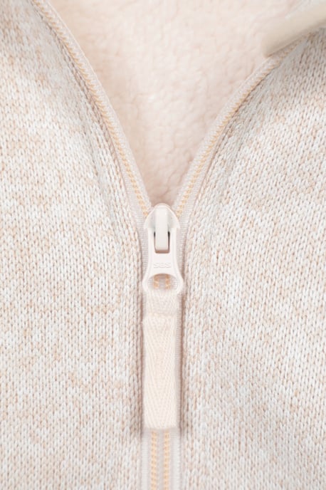 'Nevis' Kids Hoodie with Side Pockets Fur Lined Full Zip Winter Warm Jumper Ecru - Image 5