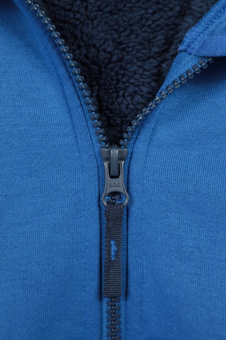 'Nordic II' Kids Full Zip Hoodie Sherpa Fleece Lined Winter Warm Jumper Blue - Image 6