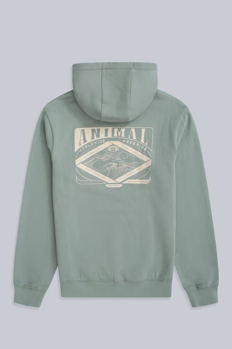 'River' Men's Hoodie Drawcord Adjustable Hood Cosy Pullover Pale Green - Image 2